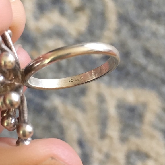 Vintage Sterling Silver Starburst Ring Size 6 - Picture 8 of 8